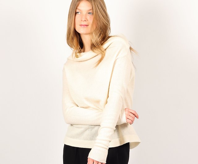 100% Cashmere Womens Sweater - 1-ply knit - Handmade - Krista Elsta
