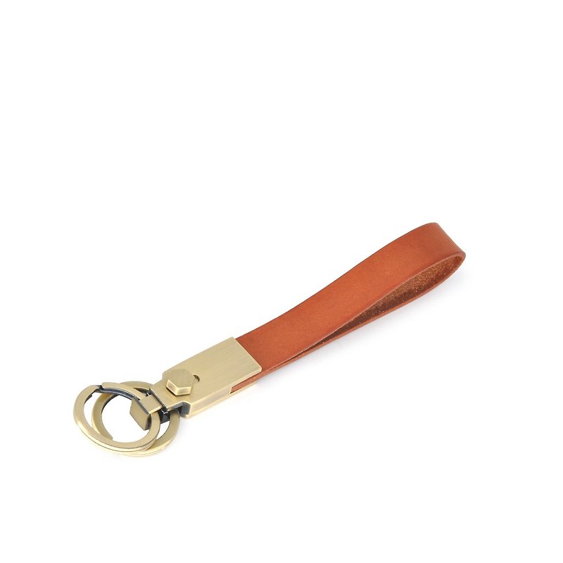 [DOZI leather hand made] double ring leather key ring leather can be freely selected - ที่ห้อยกุญแจ - หนังแท้ 