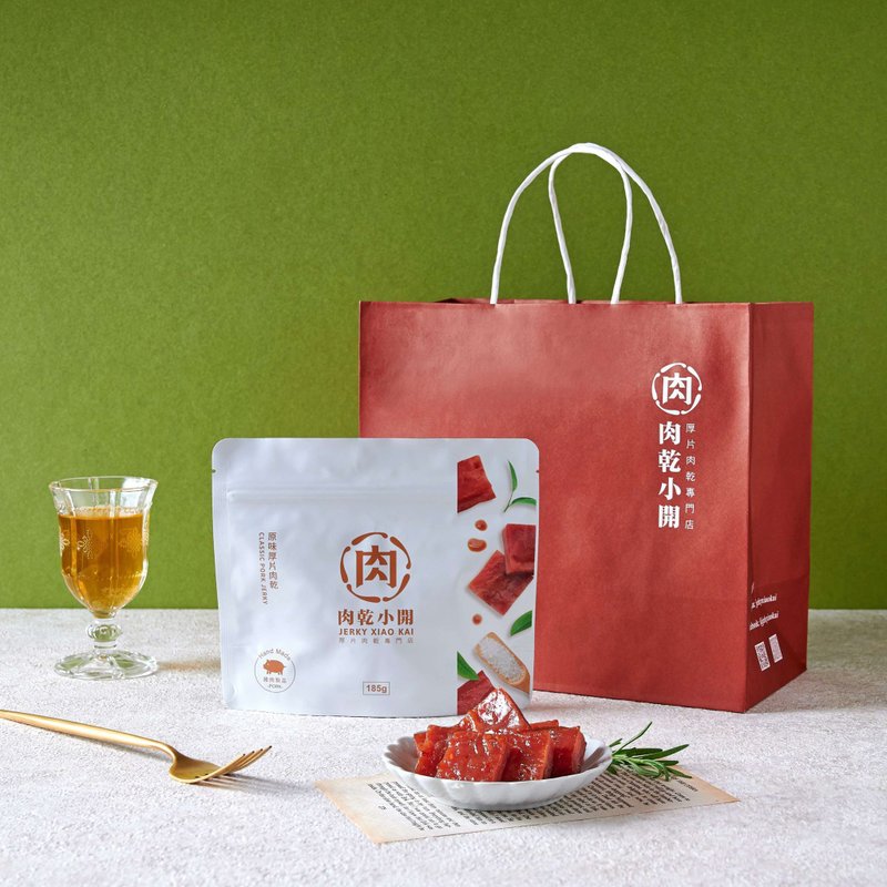 【618年中慶】原味/辣味 厚片肉乾超值3入組 買就送杏仁豬肉脆片 - 肉乾/肉鬆 - 其他材質 紅色