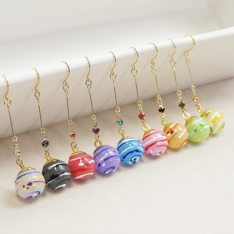 Water Balloons Bijou and Swaying Yo-Yo Earrings - Earrings & Clip-ons - Glass Multicolor