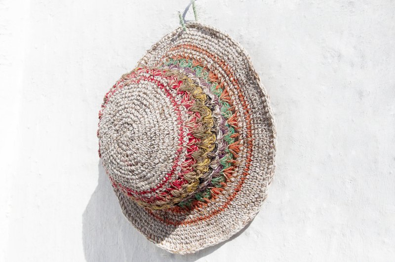 Valentine's Day gift a limited edition of hand-woven cotton cap / knit cap / hat / straw hat / straw hat - color Machu Picchu South America - หมวก - ผ้าฝ้าย/ผ้าลินิน หลากหลายสี