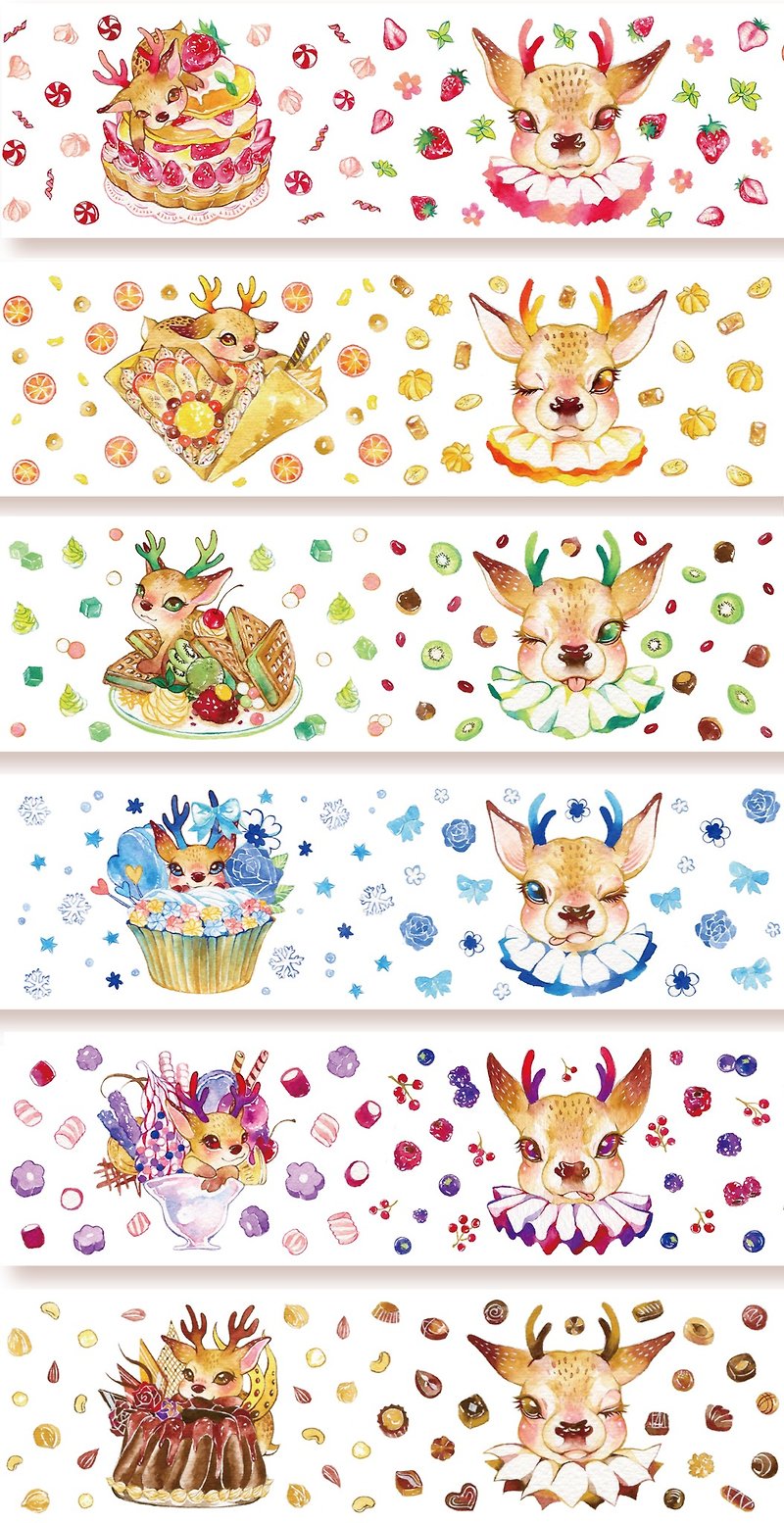 Crooked studio - New dessert deer paper tape new autumn and winter 2016 - Washi Tape - Paper Multicolor