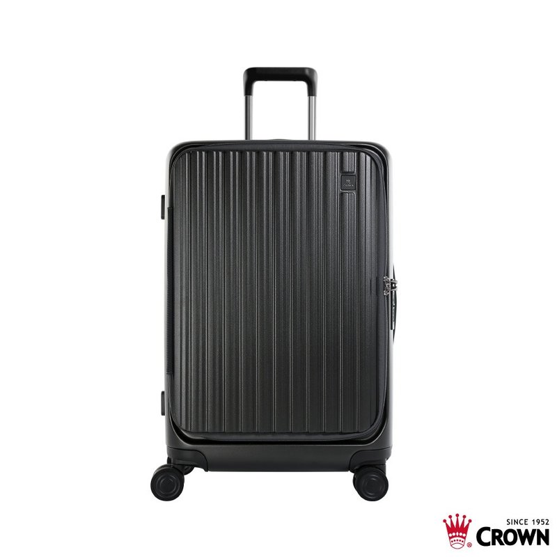 【CROWN】26吋 BOXY 前開框架拉桿箱 託運箱  鐵灰色 - 行李箱/旅行袋 - 塑膠 灰色