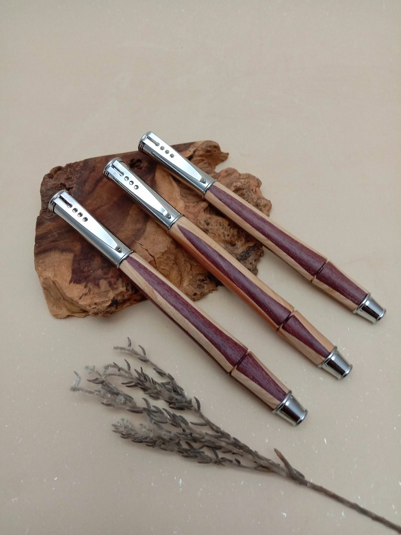 Art fashion pen purple heart wood + mahogany ball pen - ไส้ปากกาโรลเลอร์บอล - ไม้ 