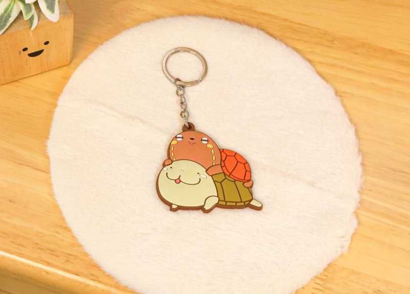 Turtle Laminated Turtle Keychain-Taiwan and Overseas Ordering Offices - ที่ห้อยกุญแจ - ยาง สีส้ม