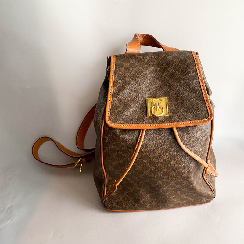 中古Celine賽琳│啡色背包│背囊│真皮│意大利製│Backpack - 後背包/背包/書包 - 真皮 咖啡色