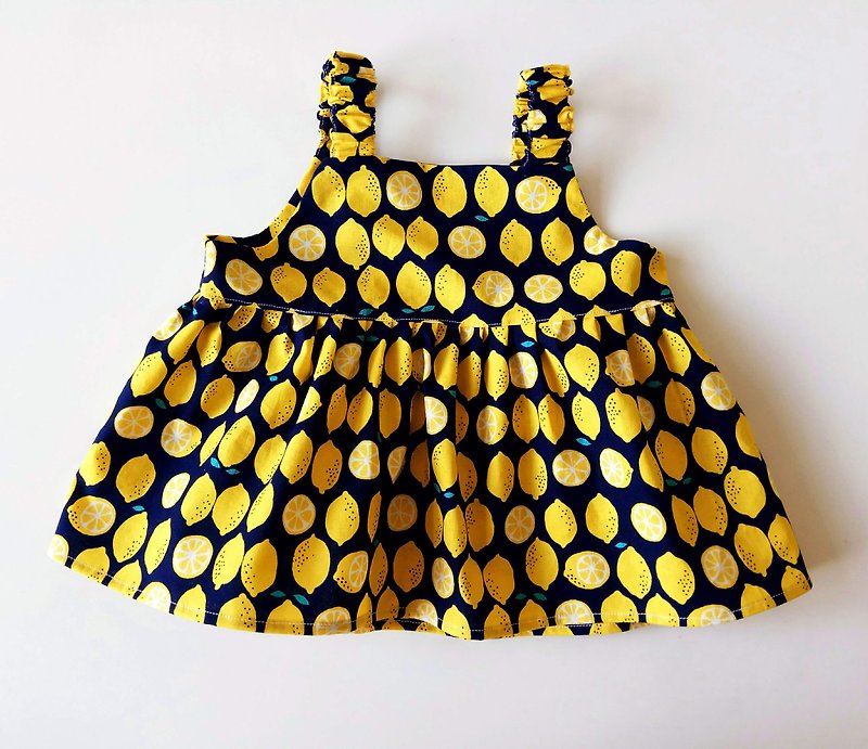 好多檸檬  寶貝上衣 夏日洋裝式上衣 寶寶衣服 背心 - 男/女童裝 - 棉．麻 黃色