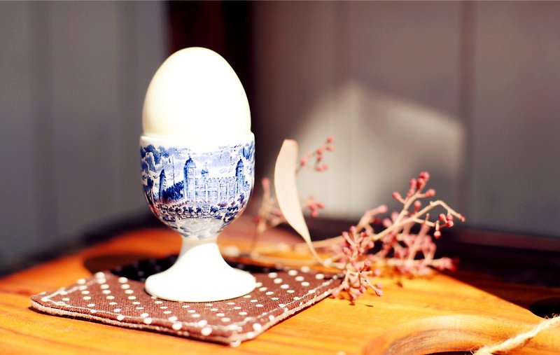 [Good day] British fetish vintage classic classical egg cup (blue) - เซรามิก - ดินเผา สีน้ำเงิน