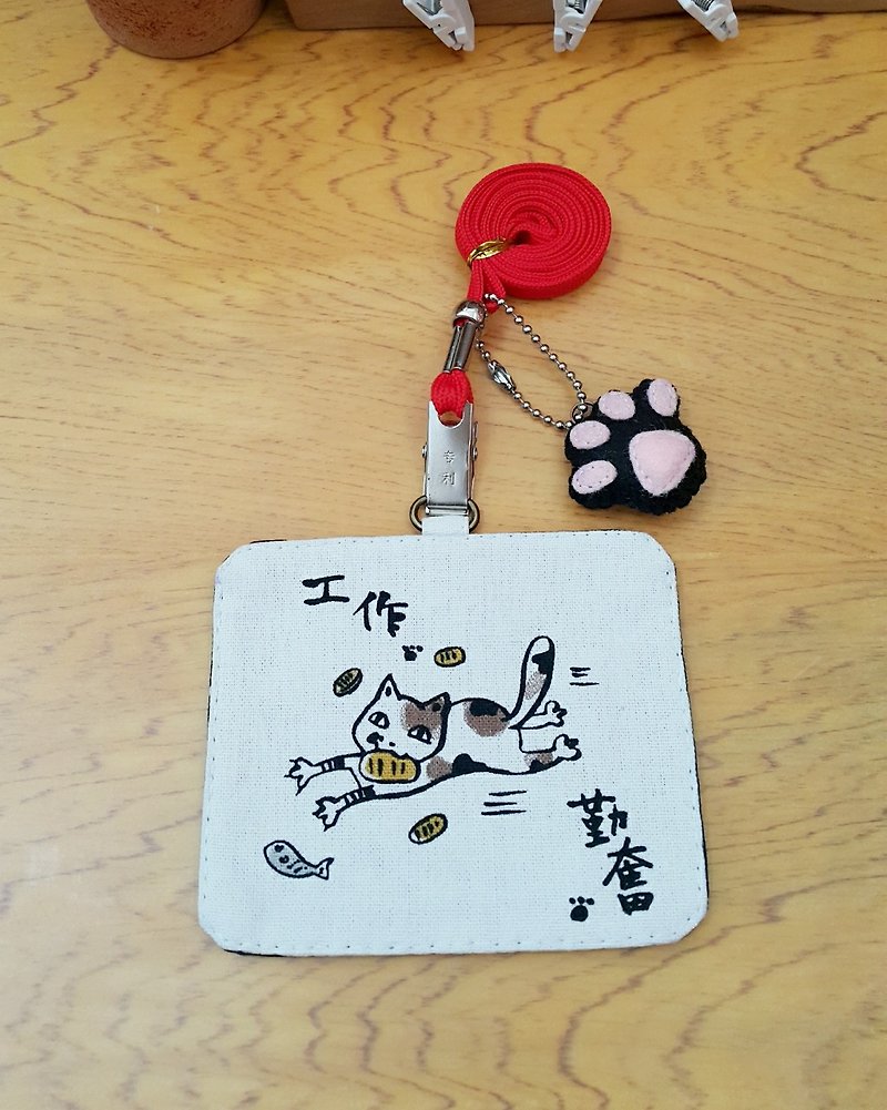 Mini Bear Handmade Multifunctional ((single-sided)) Card Holder/Card Set + Charm Identification Card with Exclusive Style - ID & Badge Holders - Cotton & Hemp 