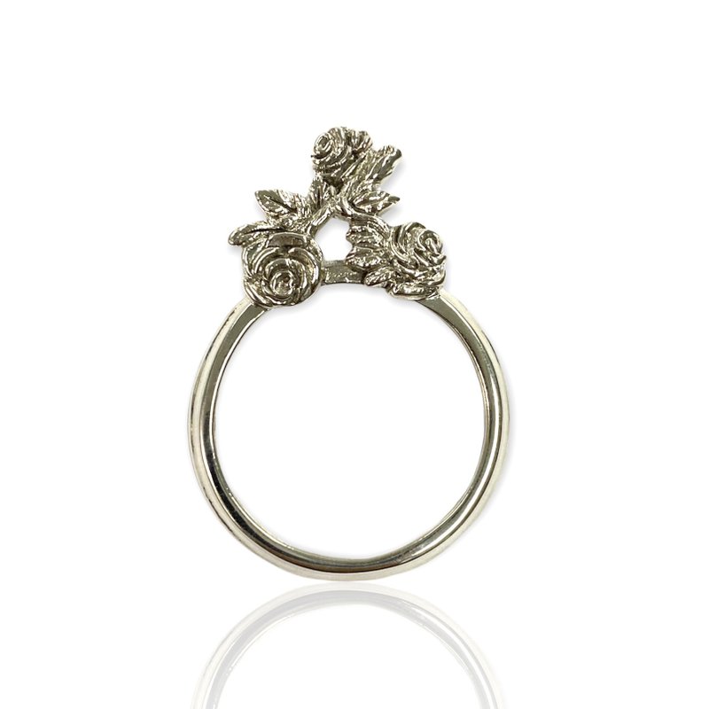 Art Nouveau Style Roses Flower Magnifying Glass Loop Pendant 925 Sterling Silver - 其他 - 純銀 銀色