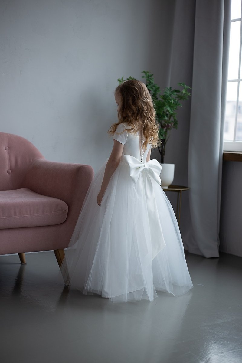 satin flower girl dress for wedding, birthday, concerts - Kids' Dresses - Other Materials Multicolor