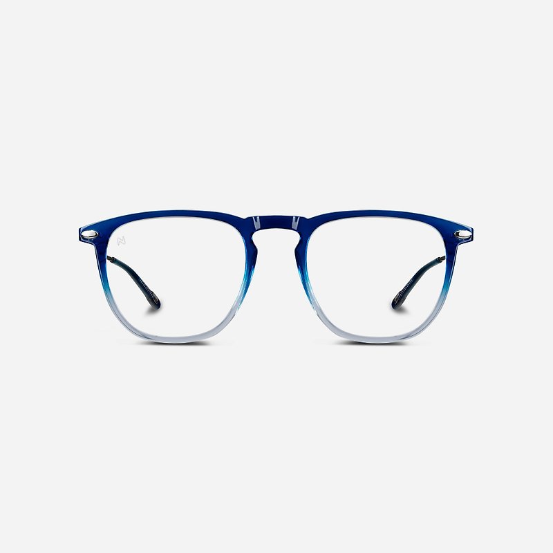フレンチ Nooz アンチブルー ライト フラット ライト メガネ テンプル ポータブル (透明レンズ) 長方形-グラデーション-ブルー透明 - 眼鏡・フレーム - その他の素材 ブルー