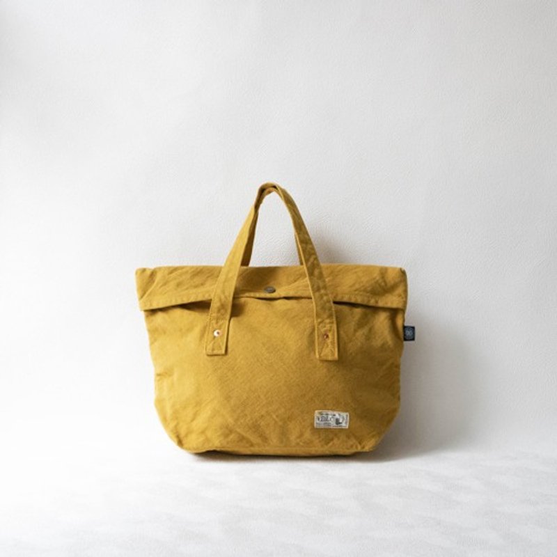 Fly Bag [Mustard] (VC-22) - กระเป๋าถือ - ผ้าฝ้าย/ผ้าลินิน สีเหลือง