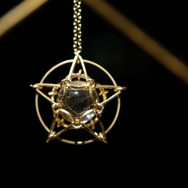 The Star • White Crystal Star Necklace Necklace Bronze Memorial Day Valentine’s Day Gift Crystal - Necklaces - Other Metals White