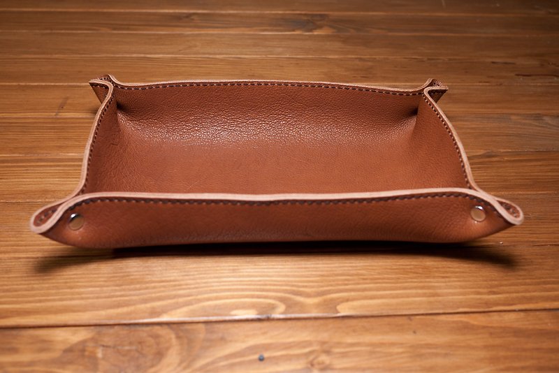 Dreamstation leather Pao Institute, soft vegetable tanned Italian leather storage case - ของวางตกแต่ง - หนังแท้ สีนำ้ตาล