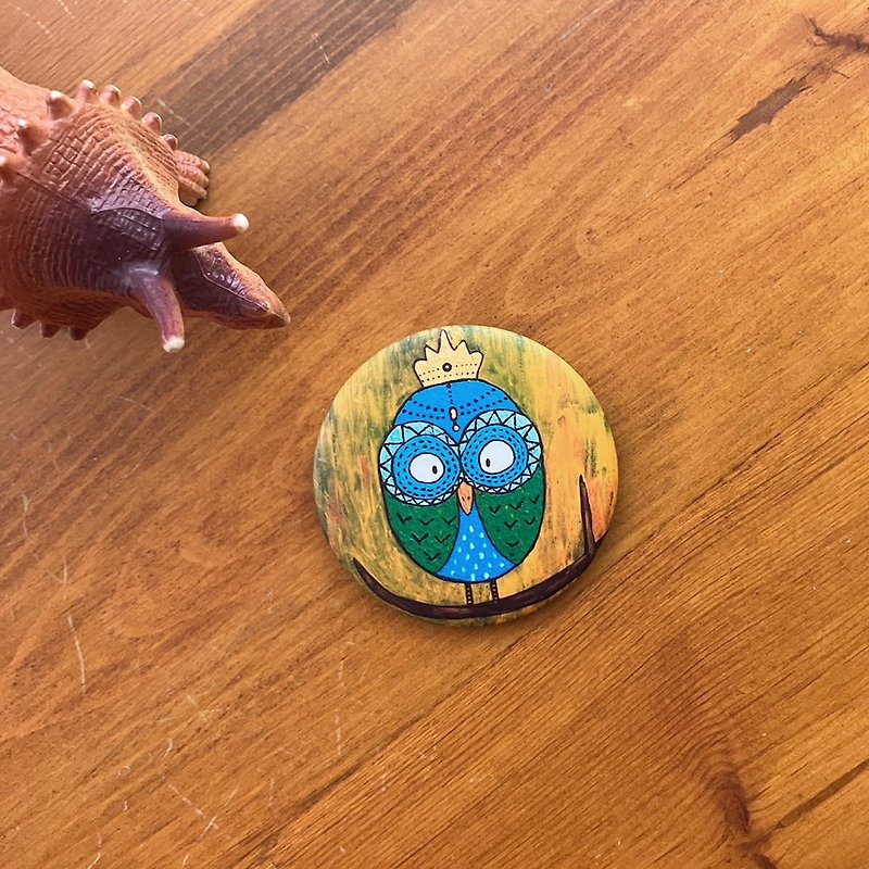 Illustration Matte Badge-Owl's Dream Forest - Brooches - Other Materials Multicolor