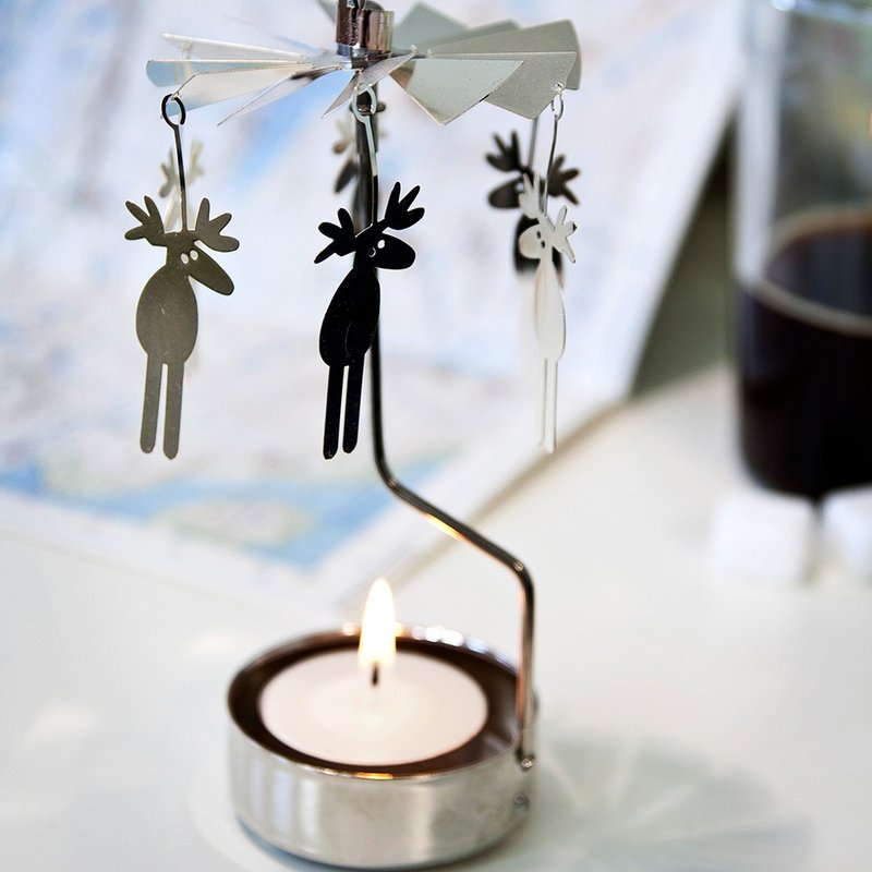 Moose rotating candle holder (with candle) - Candles & Candle Holders - Other Metals 