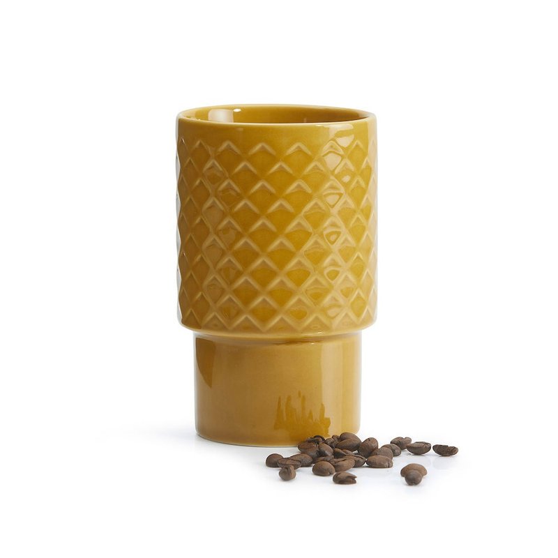 Coffee & More 拿鐵杯400ml 黃 - 其他杯子 - 瓷 
