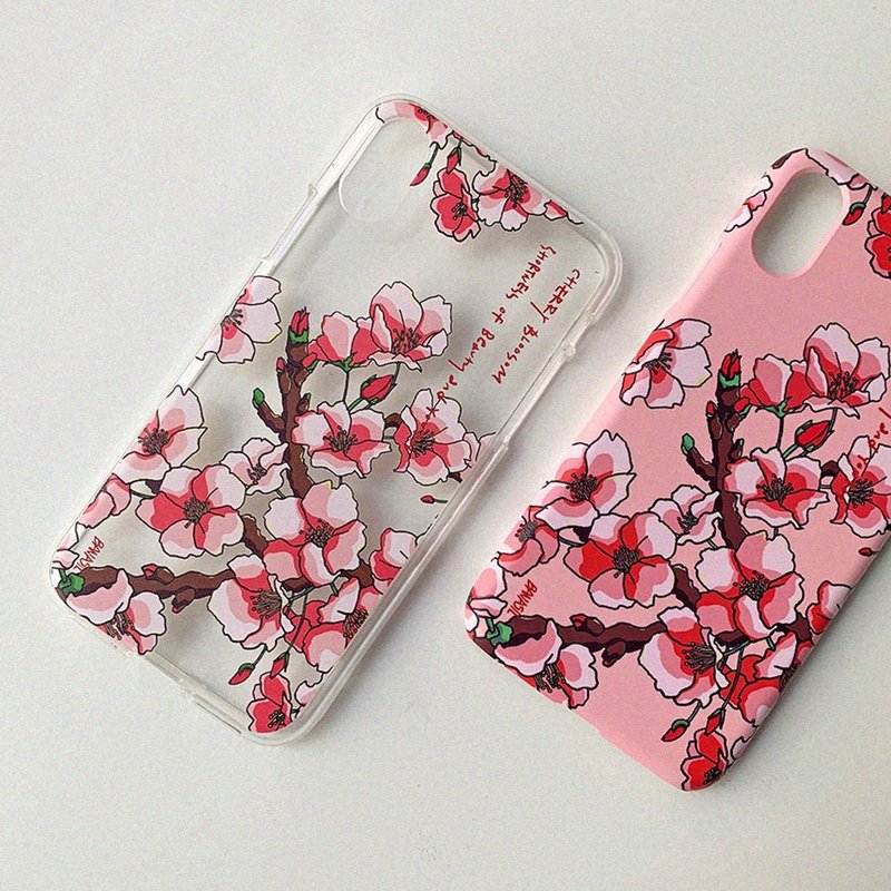 Cherry blossoms_Jelly Hard Phone Case_MagSafe - 手機殼/手機套 - 其他材質 粉紅色