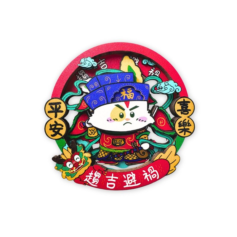 哈比兔磁石貼 - 門神 左 - 磁鐵 - 木頭 多色
