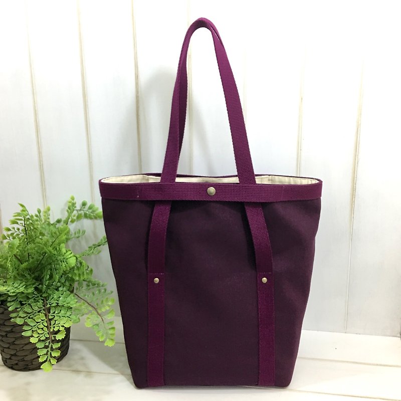 | R• | Plain Adjustable Tote Shoulder Bag | Purple - Messenger Bags & Sling Bags - Cotton & Hemp 