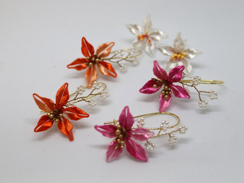 flower dew earrings - Earrings & Clip-ons - Other Materials Multicolor