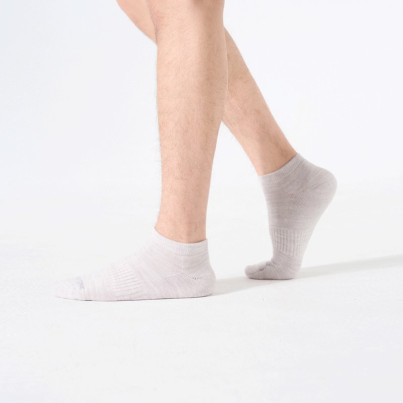 Flower yarn antibacterial sports ankle socks/white gray (M, L)-MIT antibacterial sports socks - ถุงเท้า - ผ้าฝ้าย/ผ้าลินิน ขาว