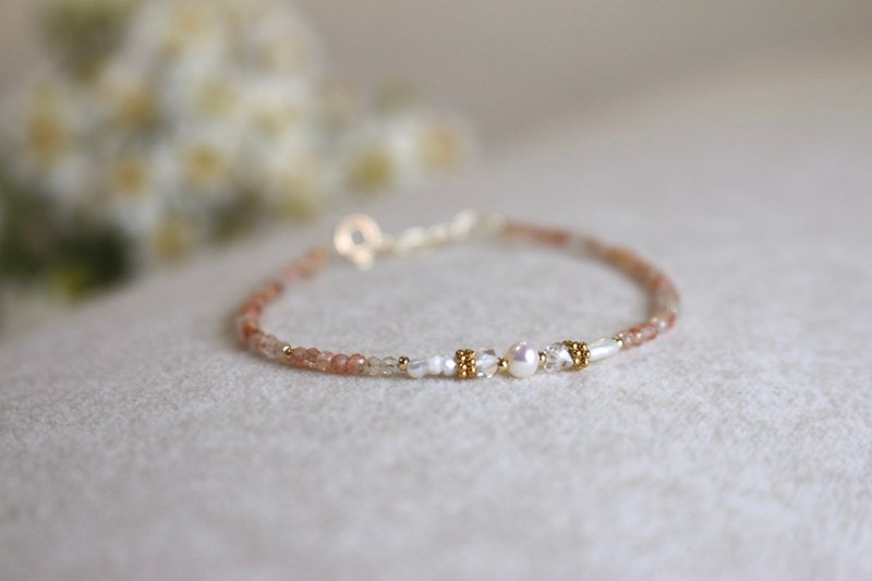 Bracelet Strawberry Crystal Pearl Natural Stone - Icefield - - Bracelets - Gemstone Orange