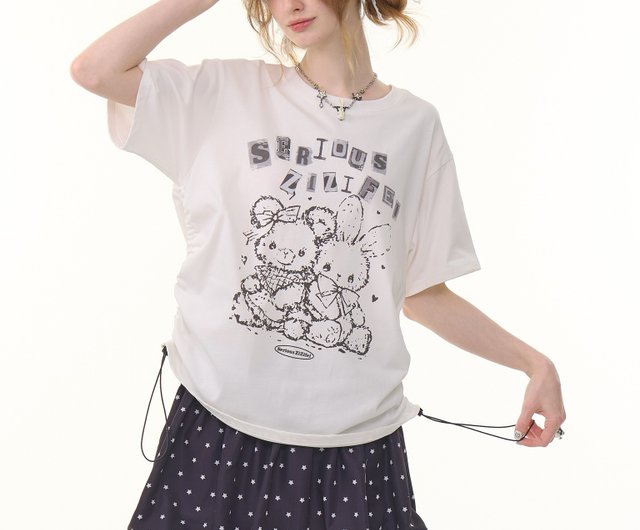 蝶のプリント ホワイトTシャツ MSNカラー蝶プリントTシャツ – 1 – PESSOA CLUB