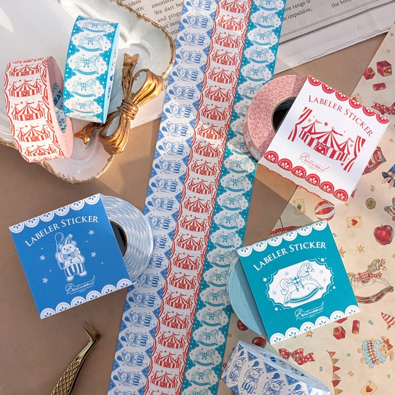 [New Arrival] Label Stickers: Circus Tent / Rocking Horse / Crown Bear - สติกเกอร์ - กระดาษ 