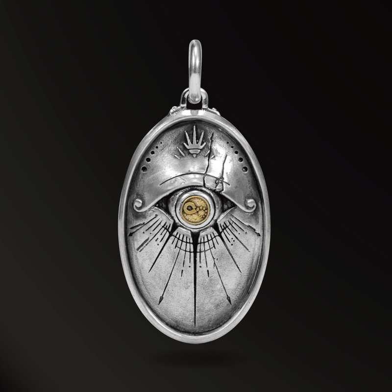 Eye of Apollo 925 Silver Pendant Eye of God Series Sun God Fingertip Spinner Design Original Copy - Necklaces - Silver Silver