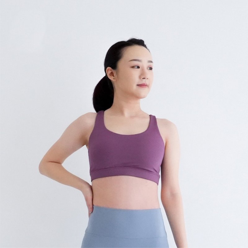 【Mukasa】FITNESS 美背支撐型運動內衣 - 紫梅 - MUK-22061 - 運動內衣 - 其他材質 紫色