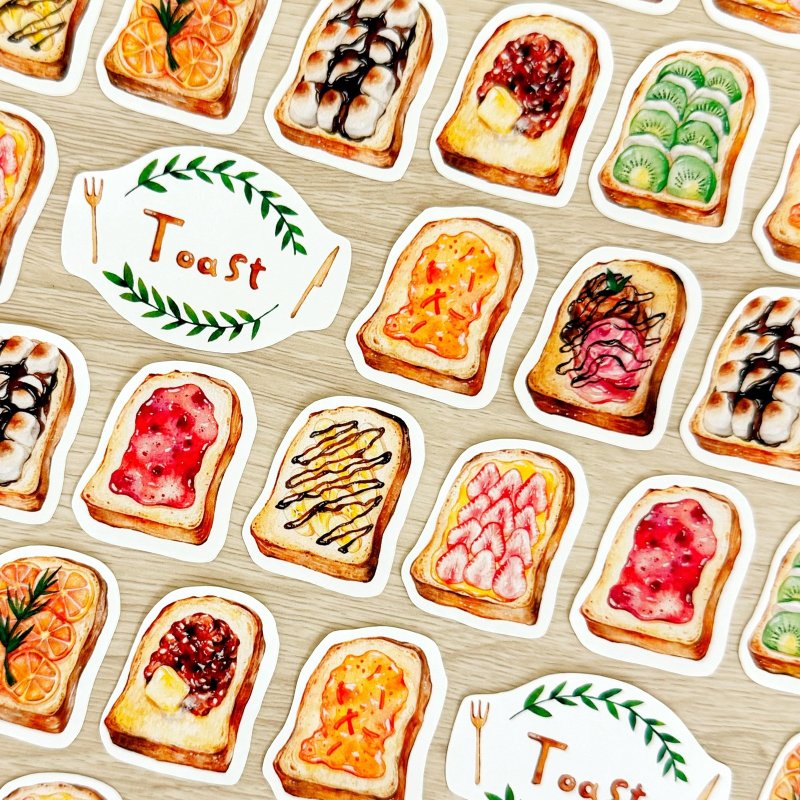 トースト フレークシール - ステッカー・シール - 紙 多色