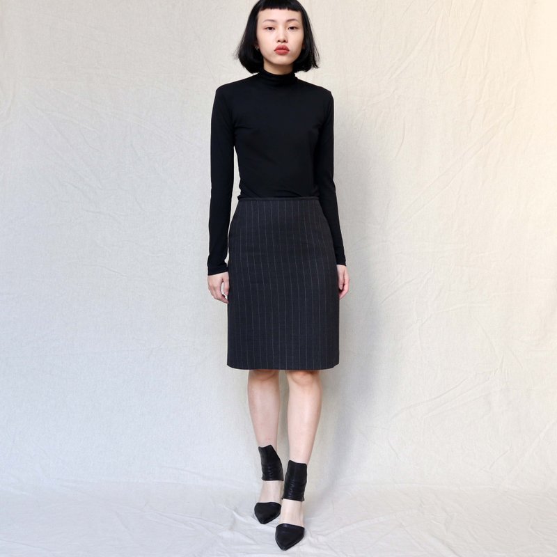 Pumpkin Vintage. Jean Paul Gaultier striped narrow skirt - กระโปรง - ขนแกะ 