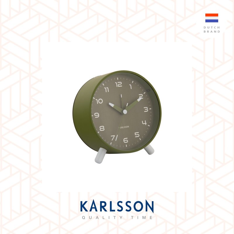 荷蘭Karlsson, Alarm clock Orgullo army green 帶小夜燈 - 時鐘/鬧鐘 - 其他金屬 綠色