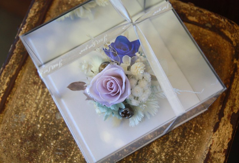 時光寶盒 不凋花鏡面盒 情人節限定款贈禮盒包裝 - 乾燥花/永生花 - 植物．花 紫色