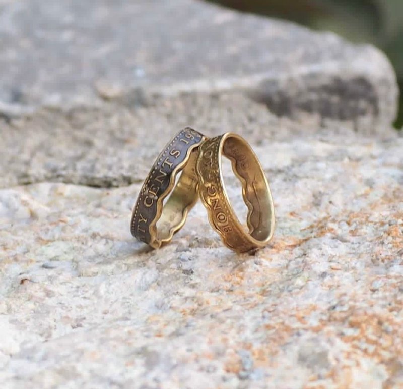 香港兩毫硬幣戒指 - 戒指 - 銅/黃銅 金色