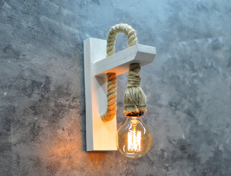 Wall lamp Wooden lamp Wall sconce lighting Edison lamp Minimalist lamp - 燈具/燈飾 - 木頭 