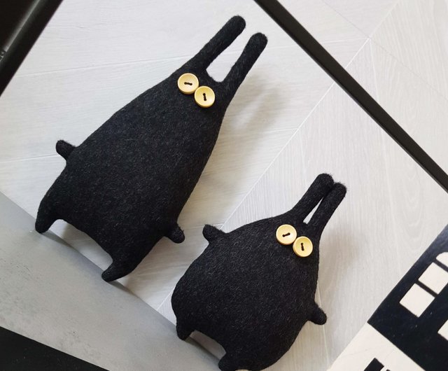 デジタル】2 つの黒いウサギの縫製パターン pdf チュートリアル