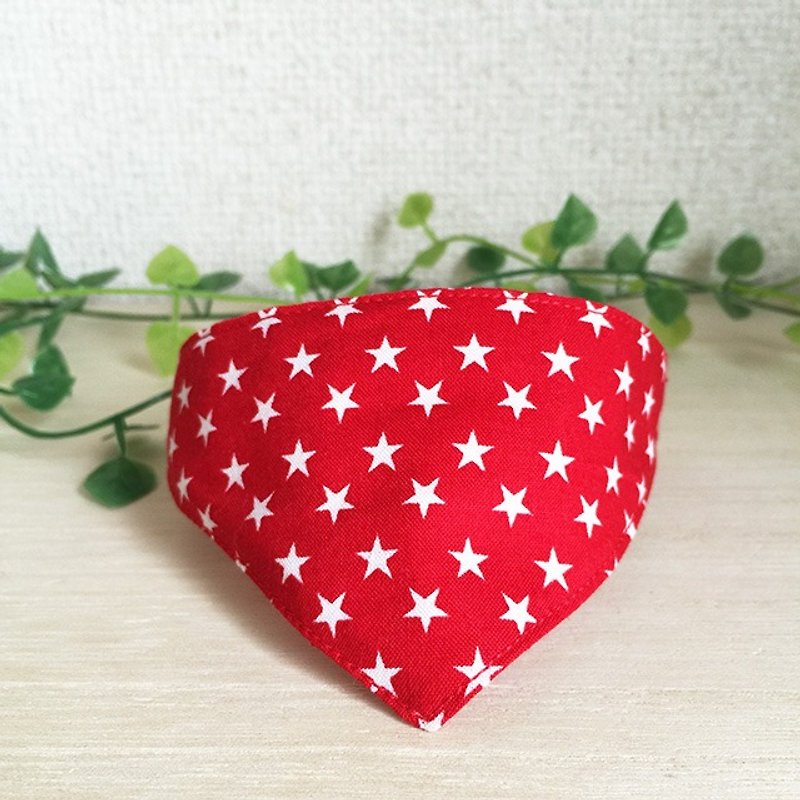 Small star pattern/bandana style collar with safety buckle - Collars & Leashes - Cotton & Hemp Red