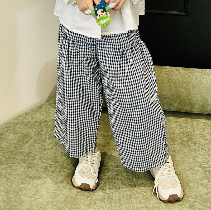 純棉格子休閒褲 / 褲子 童裝 - 男/女童長褲/短褲 - 棉．麻 黑色