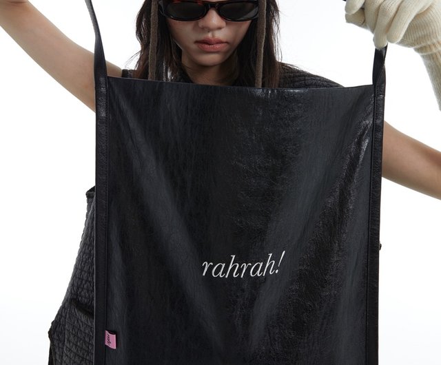【ファッション通販】の商品をすべて ブラック rahrah バッグ かばん 5色のコントラスト刺繍糸 バッグ