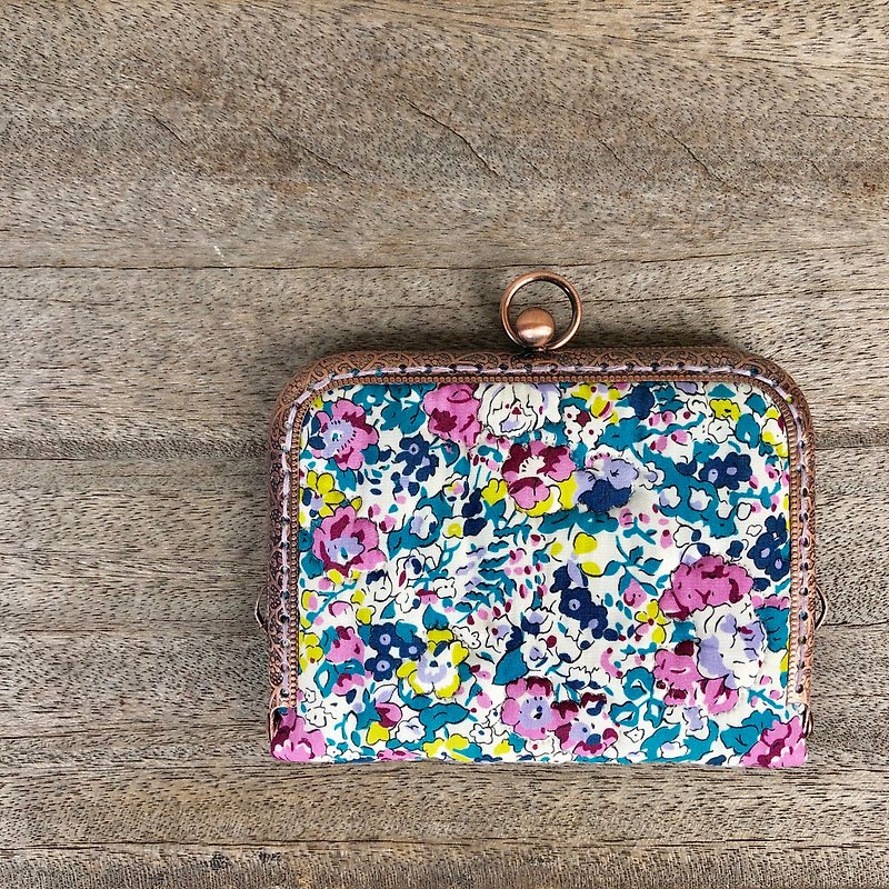 Liberty calico. Abstract small floral card holder/business card holder - Card Holders & Cases - Cotton & Hemp Multicolor