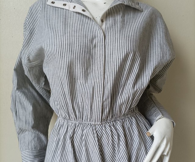 Norma Kamali ヴィンテージドレス コットン ストライプ Size M - L