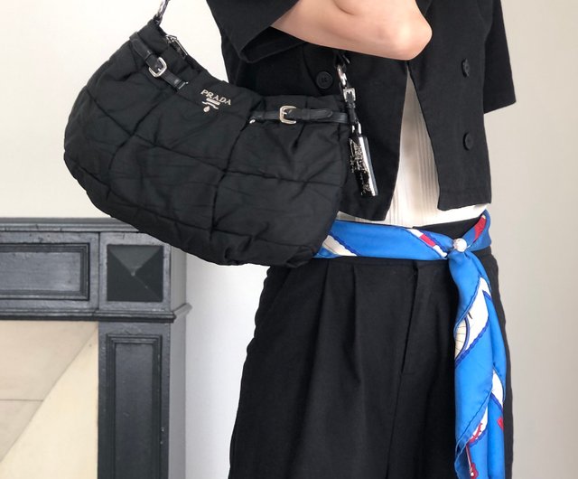 プラダ キルティングバッグ 黒 中型 国内買付 すぐ届く PRADA プラダ キルティング ナイロン バッグ