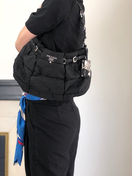 日本直送 名牌中古包 】PRADA プラダ ショルダーバッグ ブラック 日本直送 名牌中古包 】PRADA プラダ ショルダーバッグ ブラック