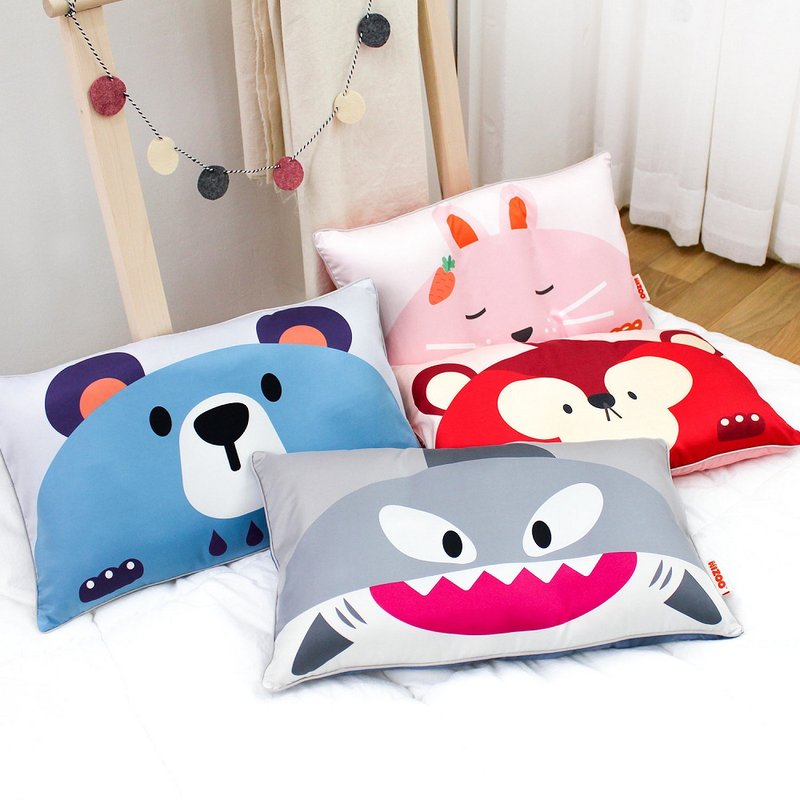 【韓國Hello HiZoo】手工製可愛動物防蟎抗菌兒童枕 - 嬰兒床/床圍/寢具 - 聚酯纖維 多色