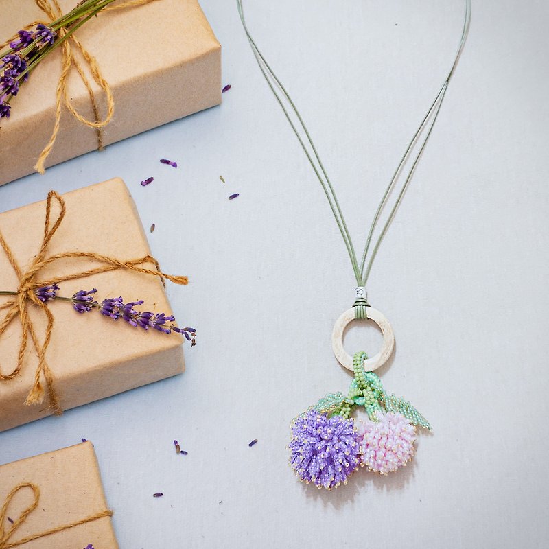 Handmade Necklace Jewelry - Dandelion dancing lightly in the sky - Necklaces - Other Materials Multicolor
