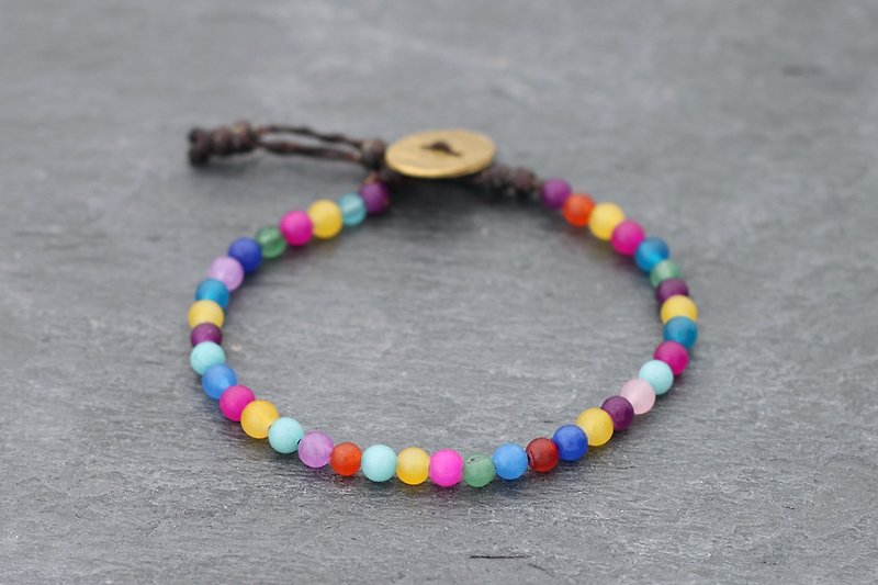 Candy Rainbow Basic Bracelets Woven Cute Cawaii - Bracelets - Stone Multicolor