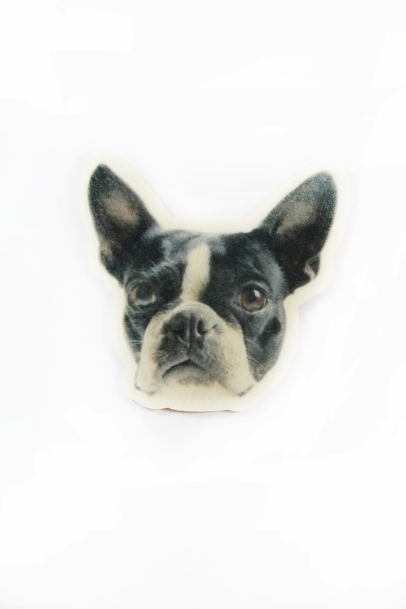 Japanese Magnets cute animal-shaped coaster (Boston Terrier) - ที่รองแก้ว - ผ้าฝ้าย/ผ้าลินิน สีดำ